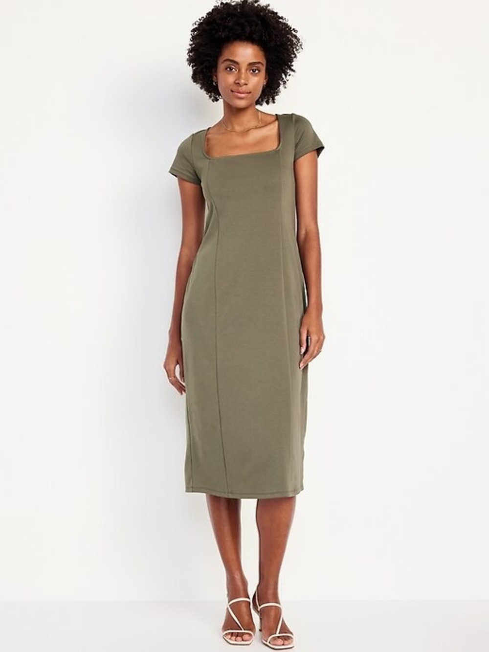 Old Navy Olive Green Women's Sheath Dress, can be dressed up or down.